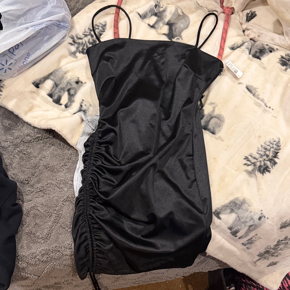 Windsor Black Satin Dress